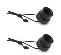 Homeponnew 2Pcs Scuba Diving Tank Dust Cap with Reflective Rope 5/8-14NPS Thread Din Connector Valve End Cap Black Protective Cover for Diving Equipment (Black Rope)