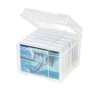 Homeponnew 5x7 Inch Photo Storage Box, Clear Plastic Picture Keeper with Snap-Tight Lid, Acid-Free for Photo Protection and Scrapbooking Supplies, 6 Pack Colorful Cases