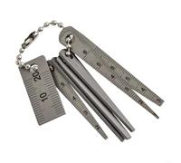 Homeponnew 7 Piece Stainless Steel Gap Gauge Set, Tapered Ruler Feeler Gauge Measurement Tool, With 1-5mm 1.5-5.5mm 2-6mm 2.5-6.5mm 1-6mm 3-7.5mm 20Mm Pocket Size, For Measuring Workshop Use