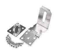 Homeponnew 90 Degree Latch Lock Hasp and Staple for Padlock Gate Door Shed Cabinet Box Drawer, 304 Stainless Steel, Thickened and Rust Resistant, 3 Inch