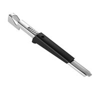 Homeponnew Adjustable Jar and Bottle Opener with Lever-Type Torsion Mechanism, Ergonomic Soft Grip, and Hidden Wine Opener, Stainless Steel, 22 cm, Black