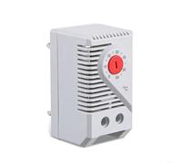 Homeponnew Adjustable Mechanical Temperature Controller Thermostat 0-60°C Thermoregulator Switch, For Electric Heater Cooling Fan Signal Device, DIN Rail Mount Plastic Case IP20 Rated(KTO011)