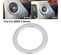 Homeponnew Aluminum Alloy Car Engine Start/Stop Push Button for RING Switch Decor Trim for 3 Series E90 (2006-2012), Silver, 1 Piece