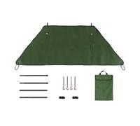 Homeponnew Canvas Camping Windscreen for Stoves - Foldable Windbreak with Support Poles & Ground Stakes, 90x46x35cm or 165x80x60cm, Green (M)