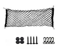 Homeponnew Car Trunk Storage Net Organizer - Elastic Mesh Cargo Net with Hooks for Secure Luggage & Item Organization in Vehicle Boot, 90 x 30 cm, Black