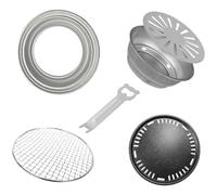 Homeponnew Charcoal Fire Table with Cooking Grid and Roasting Pan, Complete Outdoor BBQ Grill Set for Camping and Backyard, Includes Accessories, Made of Hard Steel and Stainless Steel