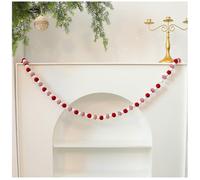 Homeponnew Christfor Mas Felt Bunting Banner With Red Bow Garland, 180 Cfor M Decorative Stfor Ring For Holiday Parties, Hofor Me And Event Indoor Outdoor Xfor Mas Decoration
