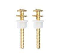 Homeponnew Close Coupling Toilet Cistern to Pan Fixing Kit with Brass Bolts and Rubber Gaskets for WC Installation, Gold