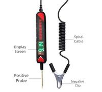 Homeponnew Digital Car Voltage Tester Pen with LCD Backlit Display for DC 5V-120V Automotive Electrical Testing, Polarity Identification, ABS+Steel Construction