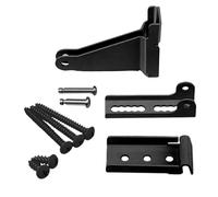 Homeponnew Door Closer Bracket Replacement Kit with Jamb and Door Brackets, Metal Hardware Parts for Most Door Closers, 1-Pack (White/Black)