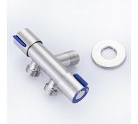 Homeponnew Double Handle Stainless Steel Cold Water Bathroom Stainless Steel Double Handle suitable for Bathroom two ways out lever to control a socket