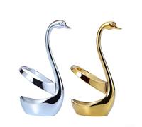 Homeponnew Elegant for swan Base Flatware Caddy Metal Silverware Holder for Dining Table Kitchen Counter Decoration 183g(Gold)