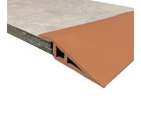 Homeponnew Floor Transition Strip for Laminate Tile Floors, 1M Flat PVC Threshold Reducer with Self-Adhesive, Easy Install Edge Trim for Doorways and Floor Gaps (Grey)