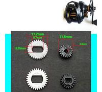 Homeponnew for Abu Garcia NEO Baitcasting Reel Transmission Gear Set - Spindle Gear Replacement for Fishing Reel Parts & Repair, 2-Piece Black/White Plastic Kit