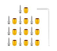 Homeponnew for SRAM Hydraulic Brake Hose Fitting Kit - 10pcs Olive + 10pcs Insert with Wrench for SRAM Red 22, Rival 1/22, Force 1/22 & S700 (Gold)