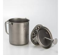 Homeponnew French Press Coffee Pot, 750ml Camping Cookware for Hand-Brewed Coffee & Tea, Foldable Handle, Stainless Steel Filter, Outdoor Picnic Use