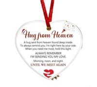 Homeponnew Heart Shaped Memorial Ornament With Comforting Words In Acrylic For Christmas Or Year Round Display To Remember Loved Ones(C)