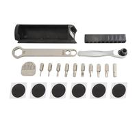 Homeponnew Hidden for Bicycle Tool Box for Brompton Folding Bikes - Compact 140 mm × 35 mm Metal and Plastic Inner Frame Storage with Wrench & Accessory Pouch (B)