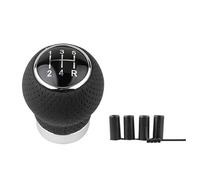 Homeponnew Leather Manual Gear Shift Knob for 5-Speed and 6-Speed Manual Transmissions with Aluminum Alloy Base and Ergonomic Round Ball Design (A)