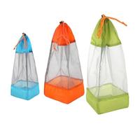 Homeponnew Lightweight 20D Nylon Mesh Camping Storage Bag Set - Reusable Stuff Sack for Sleeping Bags, Clothing & Wet/Dry Gear, 3-Piece Pack (S/for M/L)