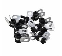 Homeponnew Metal Brake Pipe Clips with Rubber Lining for Secure Attachment of 3/16 Pipes, with Reinforced Mounting Holes for Stability and Vibration Protection(12)