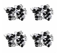 Homeponnew Metal Brake Pipe Clips with Rubber Lining for Secure Attachment of 3/16 Pipes, with Reinforced Mounting Holes for Stability and Vibration Protection(48)