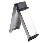 Homeponnew Metal Door Stopper for Home, Office, Shop - Silent Anti-Collision Wall Mount Catch with Rubber Base, No Nail Required, Compatible with Wood, Tile, Carpet Floors, Silver/Black