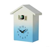 Homeponnew Modern Cuckoo Clocks for Wall with Hourly Chiming and Adjustable Volume - Vibrant Gradient Design for Living Room Decor Green Pink Blue Yellow ABS Material(Blue)