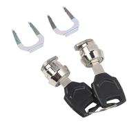 Homeponnew Motorcycle Lock Cylinder Core with 2 Keys, Metal Luggage Trunk Replacement for Most Motorcycle Models, Black and Silver