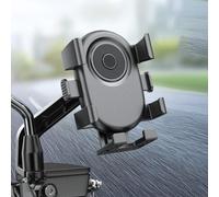 Homeponnew Motorcycle Phone Holder, Handlebar Mount Bracket for Bike and Scooter, Black ABS Material, High-Strength and Easy Installation