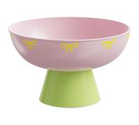 Homeponnew Multifunctional Fruit Tray with Drain Basket for Kitchen Storage - Cute Dopamine Pattern Snack Bowl PP Plastic Washable 17.3cm(Pink Green)