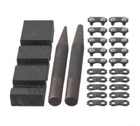 Homeponnew Pocket Chainsaw Repair Kit, Including 1 Chain Riveting Needle 1 Broken Chain 1 Chain Base 10 Master Link Repair Preset Straps, Sturdy Carbon Steel Material For Garden Maintenance