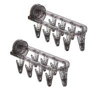 Homeponnew Powerful Suction Clothes Drying Rack Foldable, Space-Saving Plastic Powerful Suction suitable for Storage Easy Installation With a one-second setup (Transparent Gray)