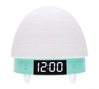 Homeponnew Projection Alarm Clock with Ice House Design, 13cm Silicone Night Light, Sunrise Simulation, Colorful Music Snowflake Projection, 3 Set Alarm, Remote Control, 10 Brightness Levels(green)