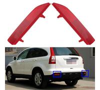 Homeponnew Red Rear Bumper Reflector Lamp Covers for CR-V 2007-2009 - ABS Plastic, 1 Pair Tail Light Trim Fits CRV Rear Bumper