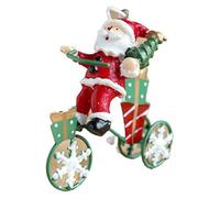 Homeponnew Retro Iron Christmas Pendant Santa Claus Flying Airplane Design, for DURABLE Metal and Resin Ornament for Christmas Tree, Door, Window or Ba