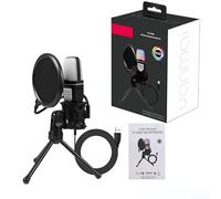Homeponnew RGB Lighted USB Microphone Suitable for All Types of Content Creation from Podcasts to Streams