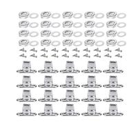 Homeponnew Rotary Lock Fasteners for Marine Canvas - 20 Sets of Brass Turn Button Fasteners Compatible with Dinghies, Sailboats and Outdoor Covers, Silver