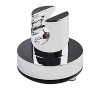 Homeponnew Shower Head Holder with Strong Suction Cup for Smooth Surfaces, ABS Plastic Wall Mount for Glass Tile Marble Metal, No Drill Required, Black