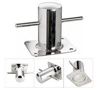 Homeponnew Stainless Steel Bollard for Boats - 60mm Extra-Large Mooring Deck Cleat with Samson Post Design, Marine-Grade Single/Double Cross Bitt Bolt