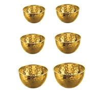 Homeponnew Stainless Steel Textured Salad Bowl 26cm for Durable Stainless(Golden 6 pcs)