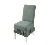 Homeponnew Stretchy Pleated Chair Covers With Skirt Comfortable Elastic Fabric Versatile Fit for 38 48cm Seats 46 58cm Back Height Multiple Colors for Dining Room Restaurant Hotel(Pine Green)