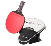 Homeponnew Table Tennis Paddle Single Professional Training Carbon Rubber Table Tennis suitable for Storage the paddle is light and flexible reducing fatigue during extended play (short handle)