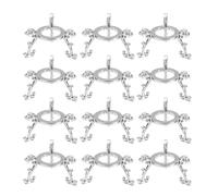 Homeponnew Vintage Silver Crystal Ball Stands for 40-80mm Spheres, 12 Pack Metal Triangular Display Base for Home Decor