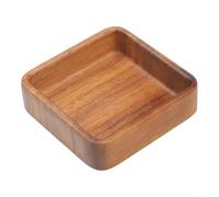 Homeponnew Walnut Wood Snack Bowl 13cm Square Nut Tray | Solid walnut wood, natural pattern, 13cm square size, smooth polished finish, elegant dark maroon color