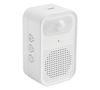 Homeponnew Welcome Door Sensor with Voice Prompter, 5-6M Smart Induction, 30 Custom Audio Recordings, Adjustable Volume, Punch-Free Installation for Home Shop Healthcare, Black/White