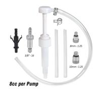 Homeponnew White Gear Oil Pump, 8cc Per Cycle Transfer Kit for Standard 32-Ounce Quart Bottles, Includes Silicone Tubes & Adapters
