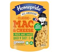 Homepride All American Classic Mac & Cheese Pasta Bake Sauce, Low Sugar, 350 g Pouch (Pack of 1)