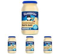 Homepride Carbonara Pasta Bake Sauce, No Added Sugars, 485 g Jar (Pack of 4)