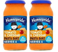 Homepride Creamy Tomato & Cheddar Pasta Bake Sauce, No Added Sugars, 485 g Jar (Pack of 2)